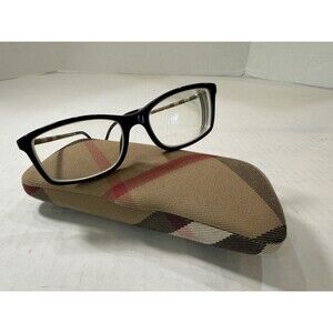 Burberry B2120 3001 Eyeglasses 51-16 135 Black Nova Check, Case, Cloth & Pouch